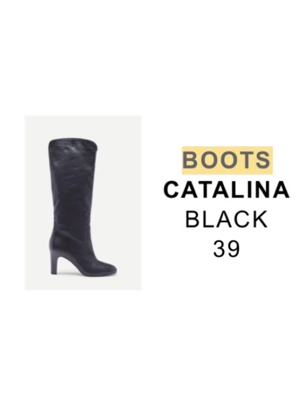 ba&sh Black Leather Knee-High Heeled Boots
